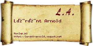 Léránt Arnold névjegykártya