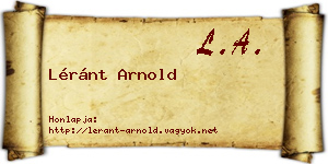 Léránt Arnold névjegykártya